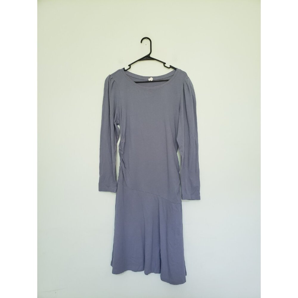 Daily Practice Womens L T-shirt Dress Blue Side Ruched Stretchy Anthropologie